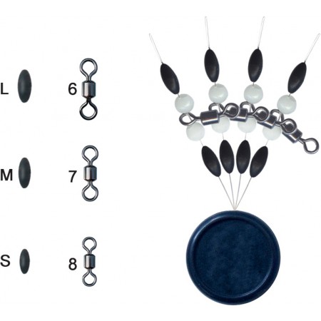 SET ROLLING W/PEARL BEADS & STOPPERS