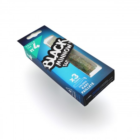 FIIISH BLACK MINNOW 140 SHAD KAKI GLITTER 3BUC/PLIC