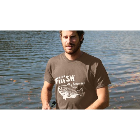 Fiiish Tricou Chestnut Black Bass din bumbac 100%.